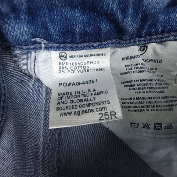 ADRIANO GOLDSCHMIED Anthropologie High Rise Ankle Slim Straight Slit Jeans 25 - Picture 2 of 10